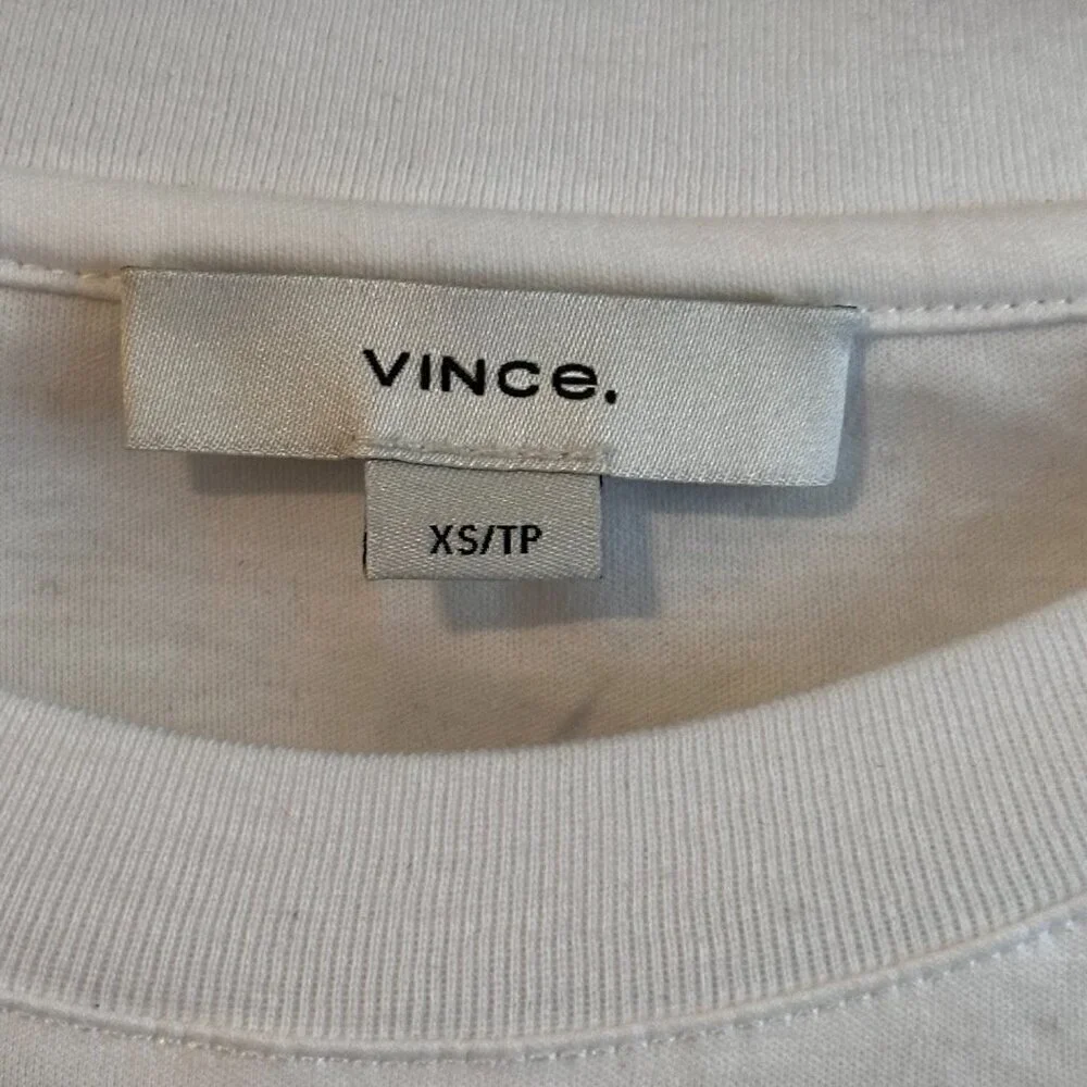 NEW Vince Tie Waist Short Sleeve Cotton Dress in White, Size X-Small - Picture 3 of 4